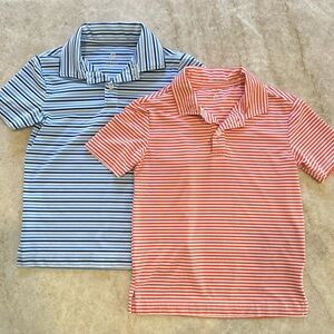 Class Club - LOT OF (2) Striped Boy Polo Shirt Set - Blue and Orange